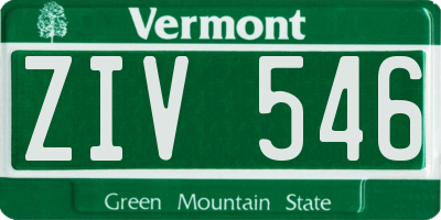 VT license plate ZIV546