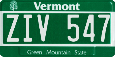 VT license plate ZIV547