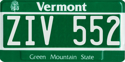 VT license plate ZIV552