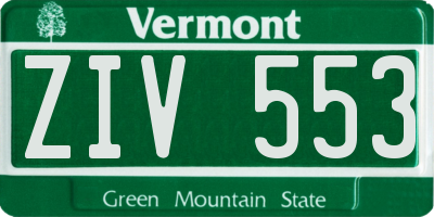 VT license plate ZIV553