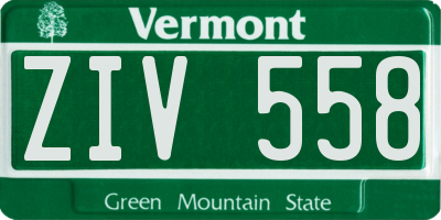VT license plate ZIV558