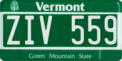 VT license plate ZIV559