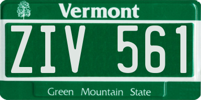 VT license plate ZIV561