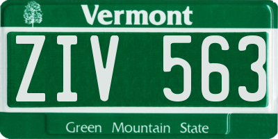 VT license plate ZIV563