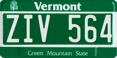VT license plate ZIV564