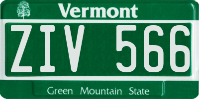 VT license plate ZIV566
