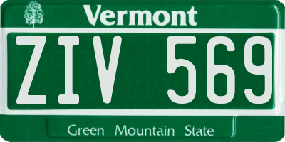 VT license plate ZIV569