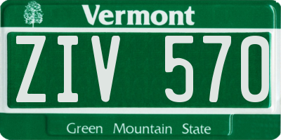 VT license plate ZIV570