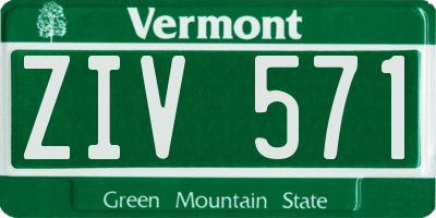 VT license plate ZIV571