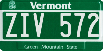 VT license plate ZIV572