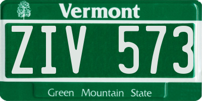 VT license plate ZIV573