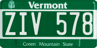 VT license plate ZIV578