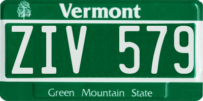 VT license plate ZIV579