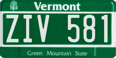VT license plate ZIV581
