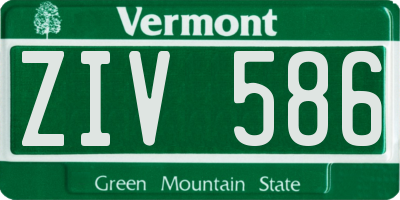 VT license plate ZIV586