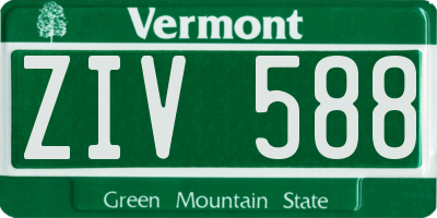VT license plate ZIV588