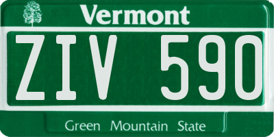 VT license plate ZIV590