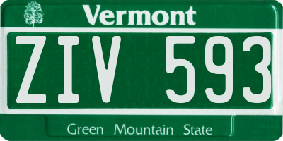 VT license plate ZIV593
