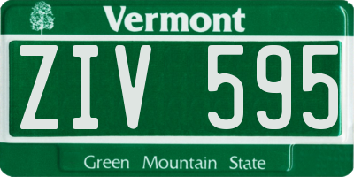 VT license plate ZIV595