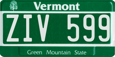 VT license plate ZIV599