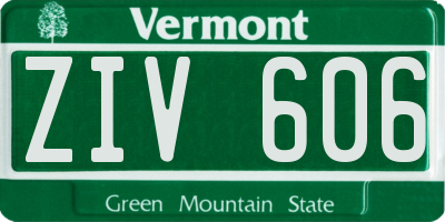 VT license plate ZIV606