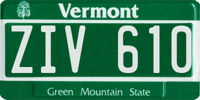 VT license plate ZIV610