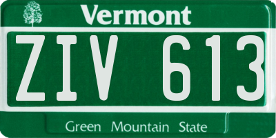 VT license plate ZIV613