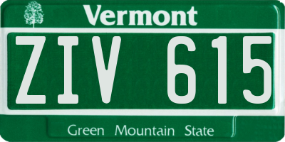 VT license plate ZIV615