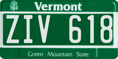 VT license plate ZIV618