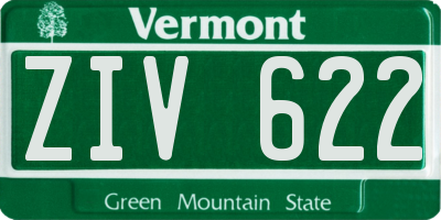 VT license plate ZIV622