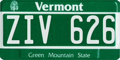 VT license plate ZIV626