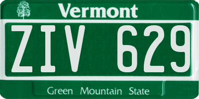 VT license plate ZIV629