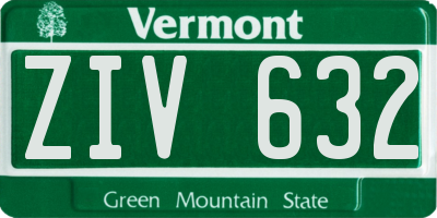 VT license plate ZIV632