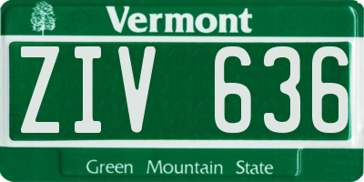 VT license plate ZIV636