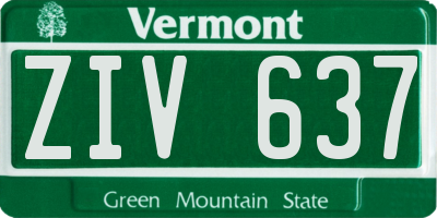 VT license plate ZIV637