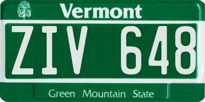 VT license plate ZIV648