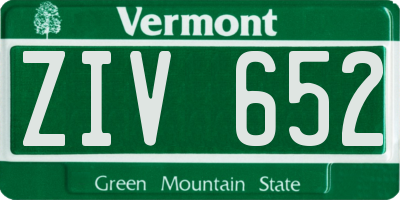 VT license plate ZIV652