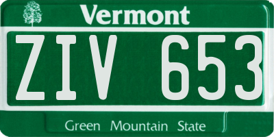 VT license plate ZIV653