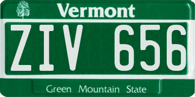 VT license plate ZIV656