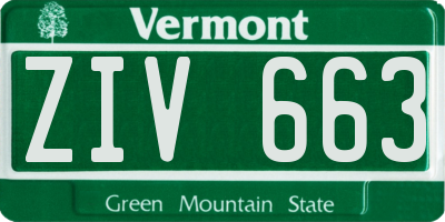 VT license plate ZIV663