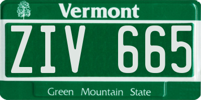 VT license plate ZIV665