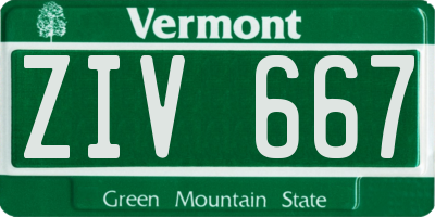 VT license plate ZIV667