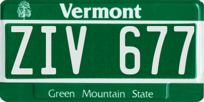 VT license plate ZIV677