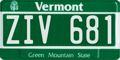 VT license plate ZIV681