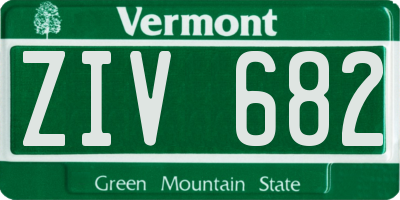 VT license plate ZIV682