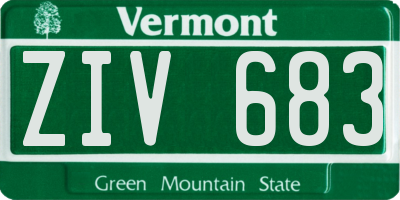 VT license plate ZIV683