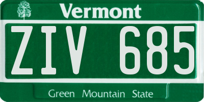 VT license plate ZIV685