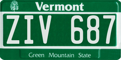 VT license plate ZIV687