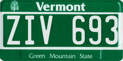 VT license plate ZIV693