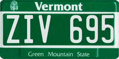 VT license plate ZIV695